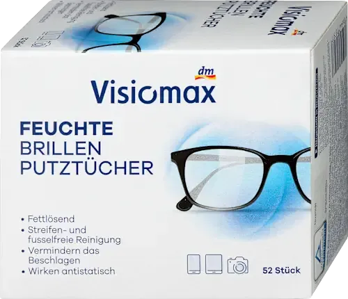imageye___-_imgi_4_visiomax-brillenputztuecher-feucht Visiomax Вологі серветки для очищення окулярів та екранів, 52 шт - Зображення 1