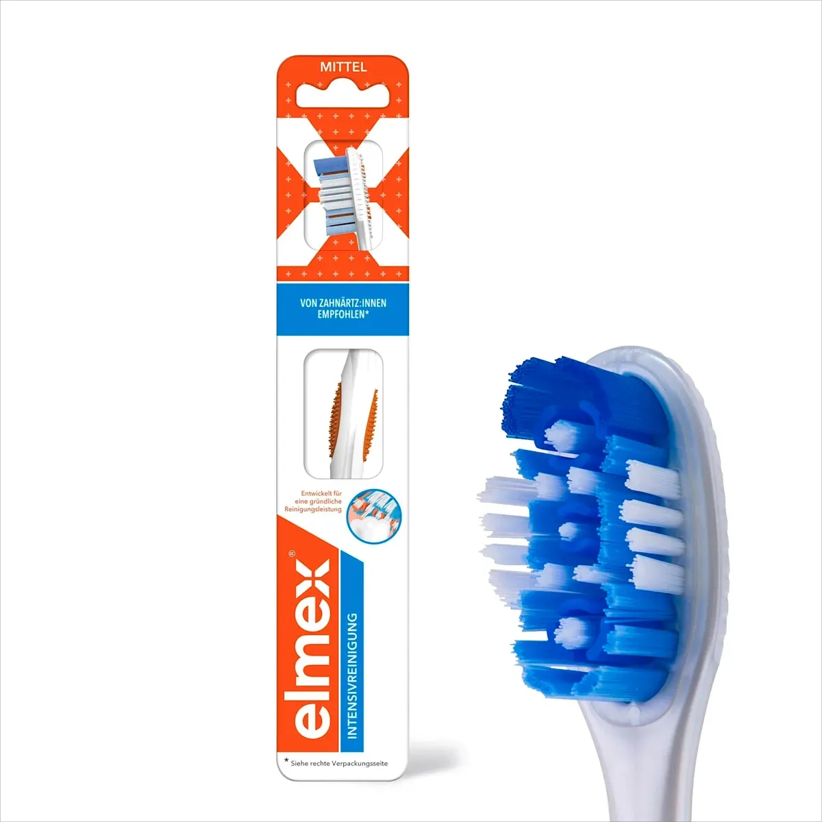 imgi_3_elmex-zahnbuerste-intensiv-reinigung Зубна щітка Elmex Intensive Cleaning Medium для інтенсивного очищення зубів, 1 шт. - Зображення 1
