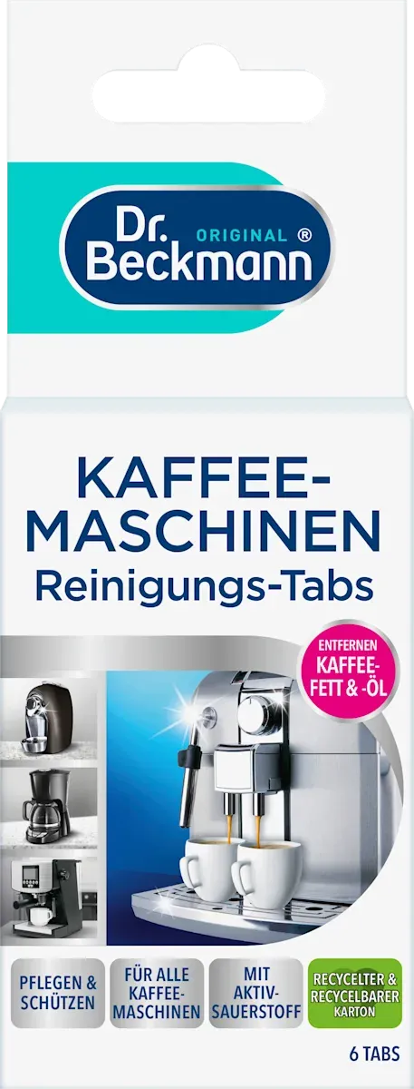 imgi_4_dr-beckmann-kaffeemaschinenreiniger-tabs Таблетки для очищення кавомашин, Dr Beckmann coffee machine cleaning tabs, 6 шт - Зображення 1
