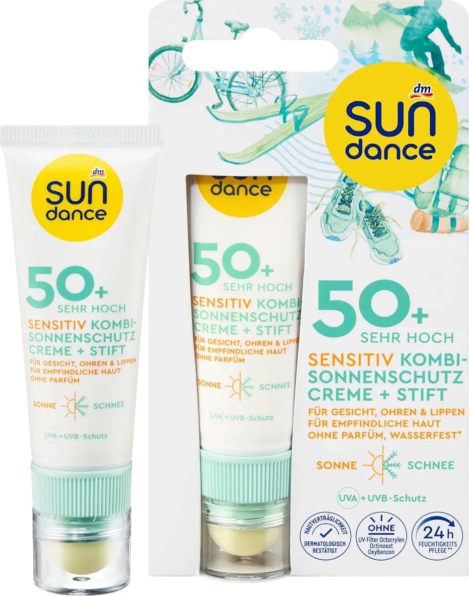 imgi_4_sundance-sonnenschutz-kombi-gesicht-sensitiv-creme-und-stift-lsf-50-25-ml-und-3- Сонцезахисний крем-стік для обличчя Sundance Sensitive SPF 50+ - Зображення 1