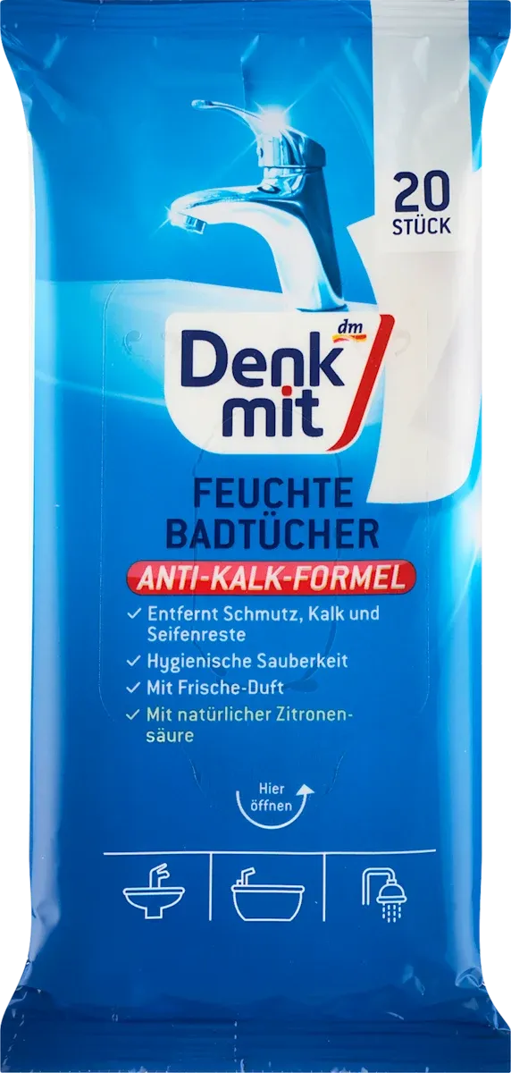 imgi_5_denkmit-feuchte-reinigungstuecher-bad Вологі серветки для чищення ванної кімнати Denkmit 20 шт - Зображення 1