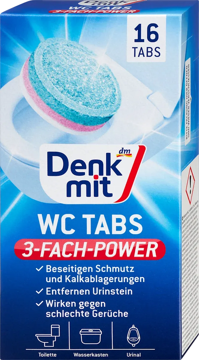 imgi_5_denkmit-wc-reiniger-tabs Таблетки для чищення унітазу Denkmit 16 штук 400г - Зображення 1