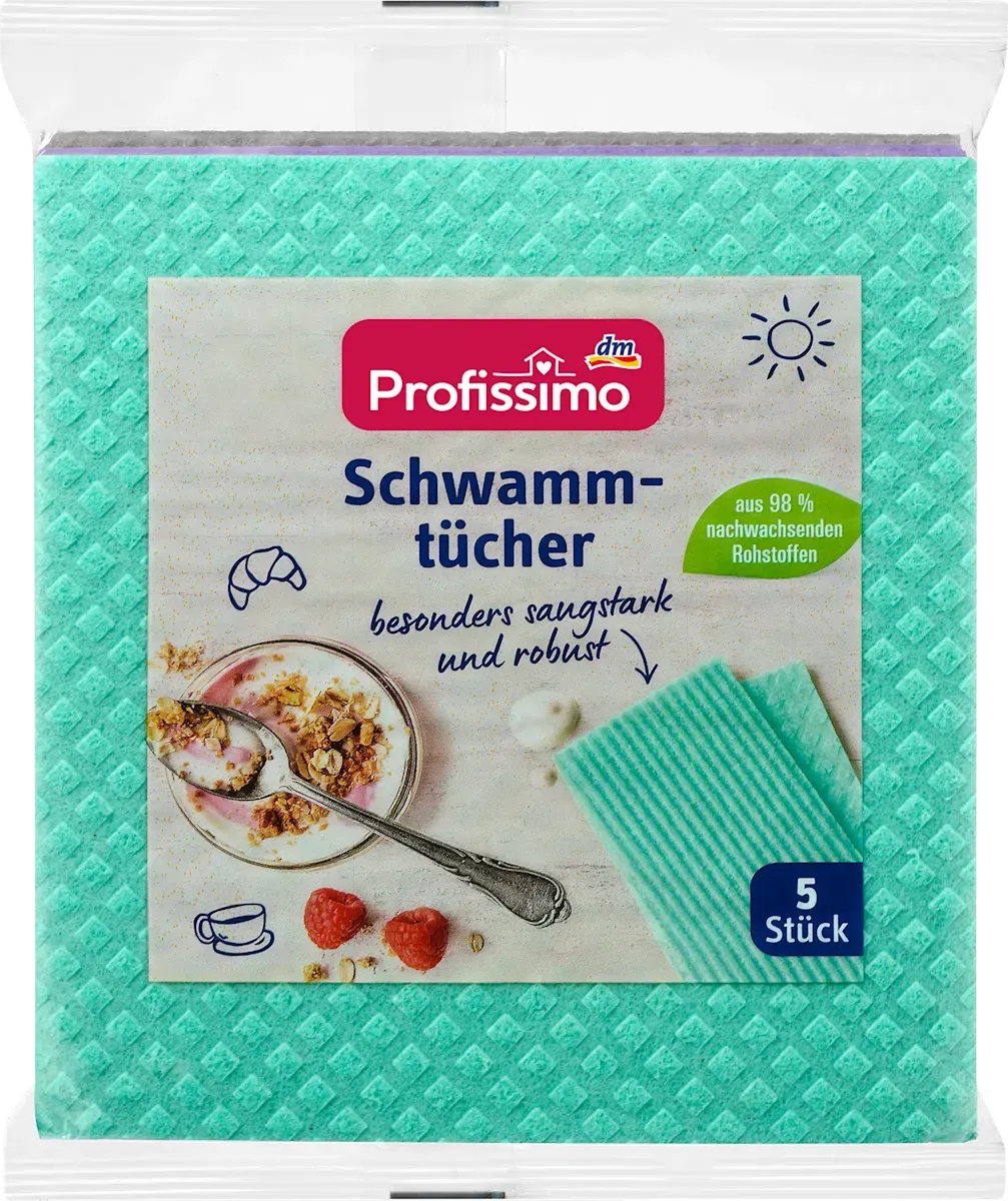 imgi_5_profissimo-schwammtuecher Profissimo Schwammtücher Губчасті серветки для прибирання 5 шт - Зображення 1