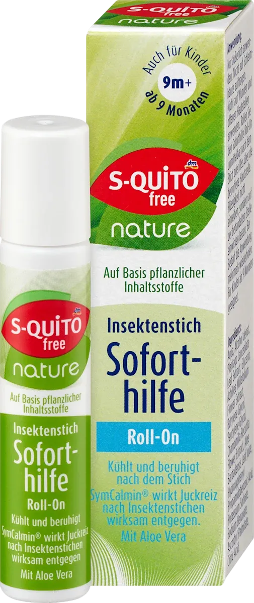 imgi_5_s-quito-free-insektenstich-roll-on-soforthilfe-kraeuterfluid Заспокійливий ролик від укусів комах з алое для дітей з 9 міс, 10 мл, S-quito - Зображення 1