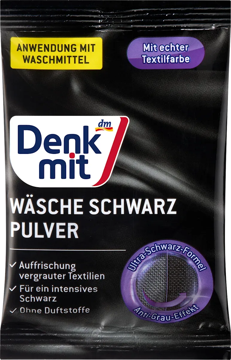 imgi_6_denkmit-waesche-schwarz-pulver Порошок для фарбування чорних речей Denkmit 50 г - Зображення 1